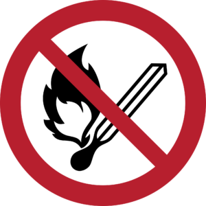 No Open Flame Sign (ISO 7010)