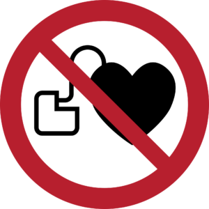 No Access for People with Active Implanted Cardiac Devices Sign (ISO 7010)